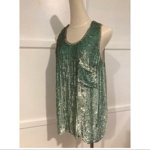 Peloci Sequenced Sheer Back Tank Top